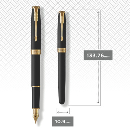 Sonnet Black/Gold Fyldepen Medium i gruppen Penne / Fine Writing / Fyldepenne hos Pen Store (104695)