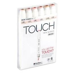 Twin Brush Marker sæt 6 stk Skin Tones A i gruppen Penne / Kunstnerpenne / Illustrationmarkers hos Pen Store (105322)