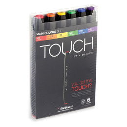 Twin Marker sæt 6 stk Main i gruppen Penne / Kunstnerpenne / Illustrationmarkers hos Pen Store (105534)
