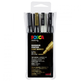 Posca PC-3M Metallic 4-sæt i gruppen Penne / Kunstnerpenne / Illustrationmarkers hos Pen Store (110421)