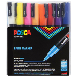 Posca PC-3M Standard Colours 16-sæt i gruppen Penne / Kunstnerpenne / Illustrationmarkers hos Pen Store (110435)