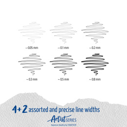 Pigment Liner sæt 6 stk i gruppen Penne / Skrive / Fineliners hos Pen Store (110850)