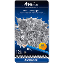 Mars Lumograph sæt 12 stk Sketching i gruppen Kunstnerartikler / Kridt og blyanter / Grafit og blyant hos Pen Store (110872)