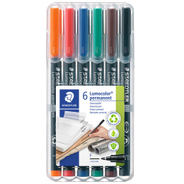 Lumocolor permanent Fine sæt 6 stk i gruppen Penne / Mærkning og kontor / Markeringspenne hos Pen Store (110994)