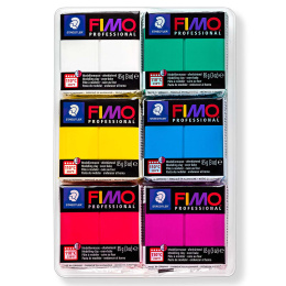 FIMO Professional sæt 6 stk True Colours i gruppen Hobby & Kreativitet / Skabe / Modellervoks hos Pen Store (111033)