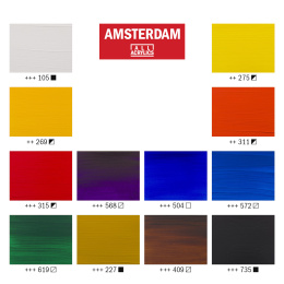 Acrylic Standard Sæt 12 x 20 ml i gruppen Kunstnerartikler / Farver / Akrylmaling hos Pen Store (111757)