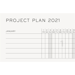 Kalendere 2021 12M Weekly Planner A4 Black i gruppen Papir & Blok / Kalendere / 12 mdr kalendere hos Pen Store (112298)