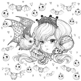 Pop Manga: Cute and Creepy Coloring Book i gruppen Hobby & Kreativitet / Bøger / Malebøger til voksne hos Pen Store (112447)