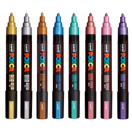 Posca PC-5M Metallic Colours 8-sæt i gruppen Penne / Kunstnerpenne / Illustrationmarkers hos Pen Store (112630)
