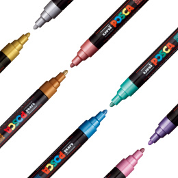 Posca PC-5M Metallic Colours 8-sæt i gruppen Penne / Kunstnerpenne / Illustrationmarkers hos Pen Store (112630)
