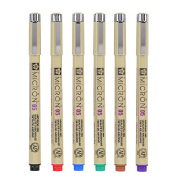 Pigma Micron Fineliner 6-set 05 Basic Colours i gruppen Penne / Skrive / Fineliners hos Pen Store (125576)