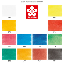 Koi Water Colors Pocket Field Sketch Box 12 + Brush i gruppen Kunstnerartikler / Kunstnerfarver / Akvarelmaling hos Pen Store (125610)