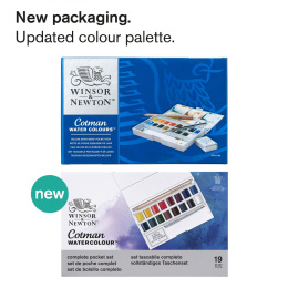 Cotman Water Colors Deluxe Sketchers Pocket Box i gruppen Kunstnerartikler / Kunstnerfarver / Akvarelmaling hos Pen Store (125826)