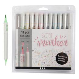 Sketch Marker Pastel 12-set i gruppen Hobby & Kreativitet / Kalligrafi / Lettering sæt hos Pen Store (126476)