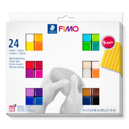 FIMO Soft Modelleringsler 24 x 25 g Basic colours i gruppen Hobby & Kreativitet / Skabe / Modellervoks hos Pen Store (126654)