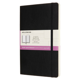 Classic Soft Cover Double Layout XL Black i gruppen Papir & Blok / Skriv og noter / Notesbøger hos Pen Store (126741)