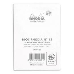 Block Hvid No.12 Linjeret i gruppen Papir & Blok / Skriv og noter / Skriveblokke og hæfter hos Pen Store (127135)