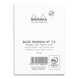 Block Hvid No.12 Rutet i gruppen Papir & Blok / Skriv og noter / Skriveblokke og hæfter hos Pen Store (127136)