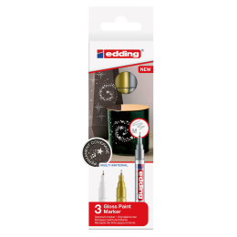Gloss Paint Marker Extra-Fine 3-set Metallic i gruppen Penne / Mærkning og kontor / Markeringspenne hos Pen Store (127401)
