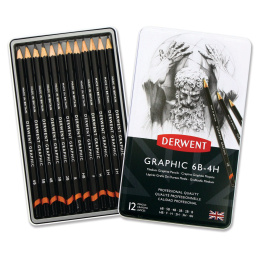 Graphic Blyant Sæt 12 stk 6B-4H i gruppen Kunstnerartikler / Kridt og blyanter / Grafit og blyant hos Pen Store (128167)