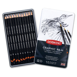Graphic Blyant Sæt 12 stk 9B-H i gruppen Kunstnerartikler / Kridt og blyanter / Grafit og blyant hos Pen Store (128168)