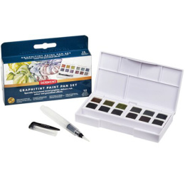 Graphitint Paint Pan Set 12 halvkopper i gruppen Kunstnerartikler / Kunstnerfarver / Akvarelmaling / Akvarelfarve i kop hos Pen Store (128194)