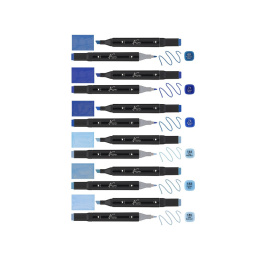 Dual-tip Marker 6-sæt Blå i gruppen Penne / Kunstnerpenne / Tusser hos Pen Store (128525)