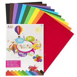 Farvet hobbykarton 300g A3 10-pak i gruppen Kids / Sjovt og lærerigt / Papir og Tegneblokke hos Pen Store (128573)