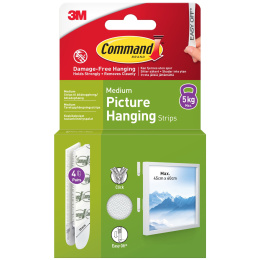 Command Strips for billedophæng Medium 4 st i gruppen Hobby & Kreativitet / Organisere / Rammer / Billedeophæng hos Pen Store (128611)