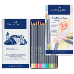 Goldfaber Aqua Akvarelblyanter 12 stk Pastel i gruppen Penne / Kunstnerpenne / Akvarelblyanter hos Pen Store (128726)