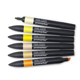 Promarker 6-sæt Yellow tones i gruppen Penne / Kunstnerpenne / Illustrationmarkers hos Pen Store (128776)