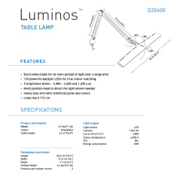 Luminos Table Lamp i gruppen Hobby & Kreativitet / Hobbytilbehør / Belysning hos Pen Store (129122)