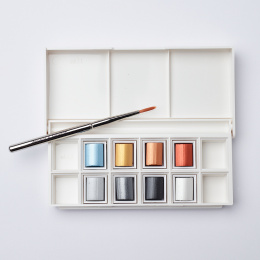 Cotman Akvarellmaling Metallic Set 8 ½ - Half Pans i gruppen Kunstnerartikler / Kunstnerfarver / Akvarelmaling hos Pen Store (129129)