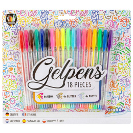 Gelpenne 18-sæt (Neon/Glitter/Pastel) i gruppen Penne / Skrive / Gelpenne hos Pen Store (129330)