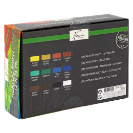 Akrylfarve 75ml Basics 12-sæt i gruppen Kunstnerartikler / Kunstnerfarver / Akrylmaling hos Pen Store (129365)