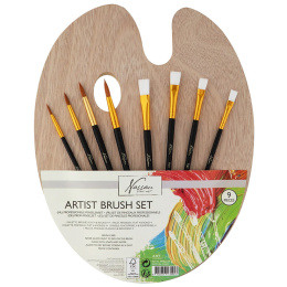 Pensler Nylon 8-sæt + træpalet i gruppen Kunstnerartikler / Studie / Paletter hos Pen Store (129368)