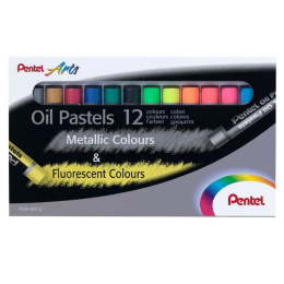 Oliepastel Fluo & Metallic sæt 12 stk i gruppen Kunstnerartikler / Kridt og blyanter / Pastelkridt hos Pen Store (129513)