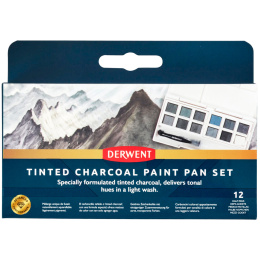 Tinted Charcoal Paint Pan Set 12 halvkopper i gruppen Kunstnerartikler / Kunstnerfarver / Akvarelmaling / Akvarelfarve i kop hos Pen Store (129568)