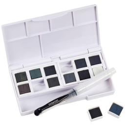 Tinted Charcoal Paint Pan Set 12 halvkopper i gruppen Kunstnerartikler / Kunstnerfarver / Akvarelmaling / Akvarelfarve i kop hos Pen Store (129568)
