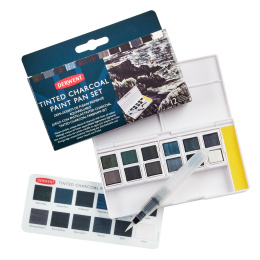 Tinted Charcoal Paint Pan Set 12 halvkopper i gruppen Kunstnerartikler / Kunstnerfarver / Akvarelmaling hos Pen Store (129568)