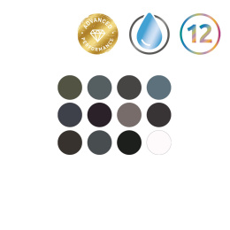 Tinted Charcoal Paint Pan Set 12 halvkopper i gruppen Kunstnerartikler / Kunstnerfarver / Akvarelmaling / Akvarelfarve i kop hos Pen Store (129568)