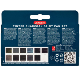 Tinted Charcoal Paint Pan Set 12 halvkopper i gruppen Kunstnerartikler / Kunstnerfarver / Akvarelmaling / Akvarelfarve i kop hos Pen Store (129568)