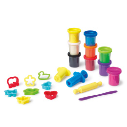 Modelleringsler med værktøjer 9-pak i gruppen Kids / Farve og maling til børn / Skab med modellervoks hos Pen Store (129644)