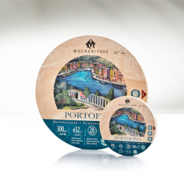 Akvarelblok Rund Portofino 100% Bomuld 300g 16cm 20 Sheets i gruppen Papir & Blok / Kunstnerblok / Akvarelblok hos Pen Store (129656)