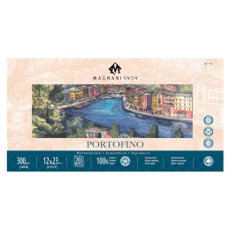 Akvarelblok Portofino 100% Bomuld 300g Satin 12x23cm 20 Sheets i gruppen Papir & Blok / Kunstnerblok / Akvarelblok hos Pen Store (129680)