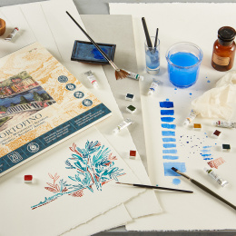 Akvarelblok Portofino 100% Bomuld 300g Satin 18x26cm 20 Sheets i gruppen Papir & Blok / Kunstnerblok / Akvarelblok hos Pen Store (129683)