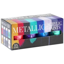 Akrylfarve Metallic Pearl 30 ml 8-sæt i gruppen Kunstnerartikler / Kunstnerfarver / Akrylmaling hos Pen Store (130038)