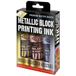 Linoleumsfarve Metallic 100 ml x 3 i gruppen Hobby & Kreativitet / Teknikker / Linoleumstryk hos Pen Store (130574)