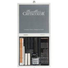 Black & White Box Tegnesæt Trækasse 25 stk i gruppen Kunstnerartikler / Kridt og blyanter / Grafit og blyant hos Pen Store (130579)