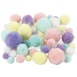 Pompoms Pastel 62g i gruppen Kids / Sjovt og lærerigt / Kreative materialer til børn / Filtkugler og pomponer hos Pen Store (130733)
